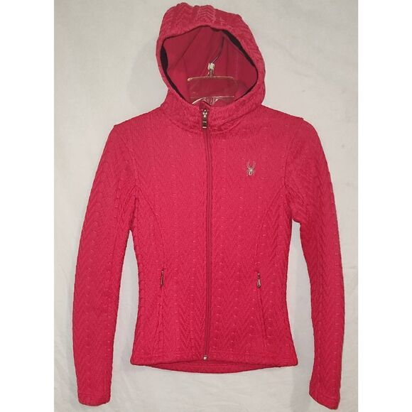 SPYDER Core Sweater Hot pink size XS Full zip with hoodie - Picture 1 of 11